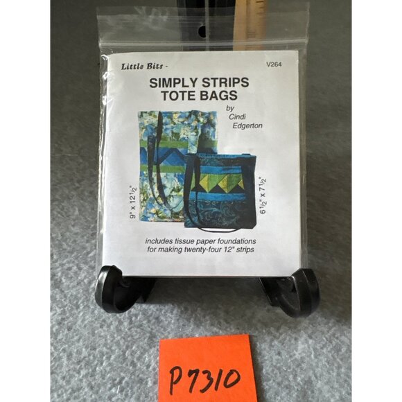 Simply Strips Tote Bags Pattern by Cindi Edgerton V264 Little Bits Includes Tiss - Picture 4 of 4
